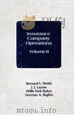INSURANCE COMPANY OPERATIONS:VOLUME II   1984  PDF电子版封面     