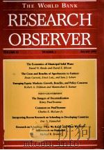 THE WORLD BANK RESEARCH OBSERVER VOLUME 10（1995 PDF版）