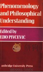 PHENOMENOLOGY AND PHILOSOPHICAL UNDERSTANDING（1980 PDF版）