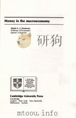 MONEY IN THE MACROECONOMY   1985  PDF电子版封面  0521306132   