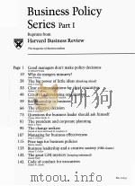 BUSINESS POLICY SERIES PART 1   1956  PDF电子版封面     