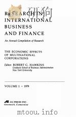 RESEARCH IN INTERNATIONAL BUSINESS AND FINANCE VOLUME 1（1979 PDF版）