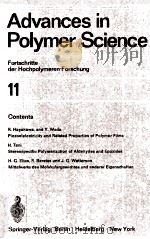 ADVANCES IN POLYMER SCIENCE FORTSCHRITTE DER HOCHPOLYMEREN-FORSCHUNG VOLUME 11（1973 PDF版）