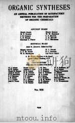 ORGANIC SYNTHESES VOL.XIX 1939   1939  PDF电子版封面     