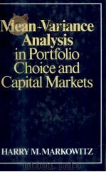 MEAN VARIANCE ANALYSIS IN PORTFOLIO CHOICE AND CAPITAL MARKETS（1987 PDF版）
