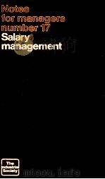 NOTES FOR MANAGERS NUMBER 17SALARY MANAGEMENT（1971 PDF版）