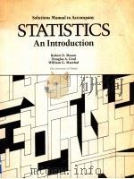 SOLUTIONS MANUAL TO ACCOMPANY STATISTICS AN INTRODUCTION（1983 PDF版）