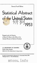 STATISTICAL ABSTRACT OF THE UNITED STATES 1953 SEVENTH-FOURTH EDITION（1953 PDF版）