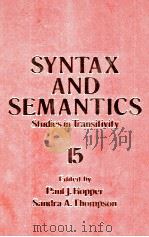 SYNTAX AND SEMANTICS STUDIES IN TRANSITIVITY 15（1982 PDF版）