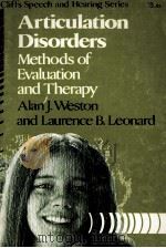 ARTICULATION DISORDERS METHODS OF EVALUATION AND THERAPY（1975 PDF版）