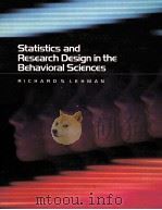 STATISTICS AND RESEARCH DESIGN IN THE BEHAVIORAL SCIENCES   1991  PDF电子版封面  0534138780   