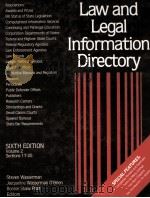 LAW AND LEGAL INFORMATION DIRECTORY SIXTH EDITION VOLUME 2 SECTION 17-25   1991  PDF电子版封面  081038387X   