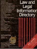 LAW AND LEGAL INFORMATION DIRECTORY SIXTH EDITION VOLUME 1 SECTION 1-16   1991  PDF电子版封面  0810383861   
