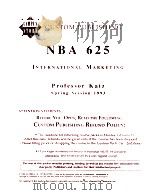 CUSTOM PUBLISHING NBA 625 INTERNATIONAL MARKETING   1993  PDF电子版封面     
