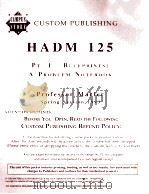 CUSTOM PUBLISHING HADM 125 PT.1 BLUEPRINTS:A PROBLEM NOTEBOOK   1993  PDF电子版封面    EUGENE F.BRIGHAM 