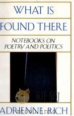 WHAT IS FOUND THERENOTEBOOKS ON POETRY AND POLITICS   1993  PDF电子版封面  0393035654  ADRIENNE RICH 