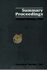 SUMMARY PROCEEDINGS ANNUAL MEETING 1989   1989  PDF电子版封面     