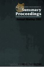 SUMMARY PROCEEDINGS ANNUAL MEETING 1991   1991  PDF电子版封面     