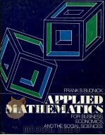 APPLIED MATHEMATICS:FOR BUSINESS ECONOMICS AND THE SOCIAL SCIENCES（1978 PDF版）