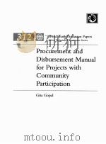 PROCUREMENT AND DISBURSEMENT MANUAL FOR PROJECTS WITH COMMUNITY PARTICIPATION（1995 PDF版）