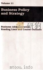 VOLUME 11 BUSINESS POLICY AND STRATEGY（1990 PDF版）