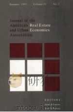 HOURNAL OF THE AMERICAN REAL ESTATE AND URBAN ECONOMICS ASSOCIATION   1993  PDF电子版封面     