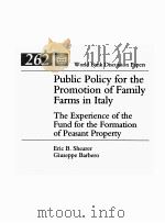 PUBLIC POLICY FOR THE PROMOTION OF FAMILY FARMS IN ITALY   1994  PDF电子版封面  0821330268   