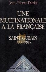 UNE MULTINATIONALE A LA FRANCAISE   1989  PDF电子版封面     