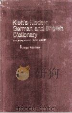 KLETT'S MODERN GERMAN AND EGLISH EDITTIONARY     PDF电子版封面     