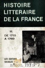 MANUEL D‘HISTOIRE LITTéRAIRE DE LA FRANCE III DE 1715 A 1789   1975  PDF电子版封面     