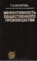 ЭФФЕКТИВНОСТЬ ОБЩЕСТВЕННОГО ПРОИЗВОДСТВА   1985  PDF电子版封面    П.А. КАПИТУЛА 