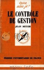 LE CONTR?LE DE GESTION   1969  PDF电子版封面    JEAN MEYER 