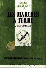 LES MARCHéS A TERME   1984  PDF电子版封面    JEAN CORDIER 