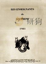 LES ENSEIGNANTS DE DAUPHINE   1981  PDF电子版封面     