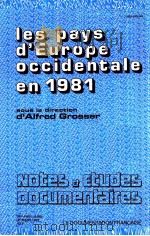 LES PAYS D‘EUROPE OCCIDENTALE EN 1981   1982  PDF电子版封面     