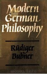 MODERN GERMAN PHILOSOPHY   1981  PDF电子版封面  0521297117   