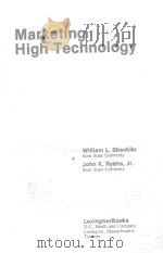 Marketing High Technology   1984  PDF电子版封面  0669069140   