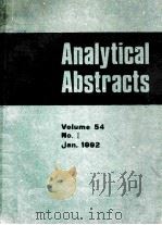 ANALYTICAL ABSTRACTS VOLUME 54  1992   1992  PDF电子版封面     