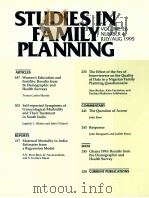 STUDIES IN FAMILY PLANNING VOLUME 26 NUMBER 4 JULY/AUG 1995     PDF电子版封面     