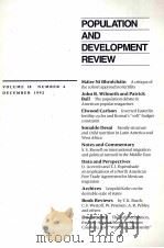 POPULATION AND DEVELOPMENT REVIEW VOLUME 18 NUMBER 4 DECEMBER 1992     PDF电子版封面     