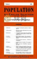 POPULATION AN ENGLISH SELECTION VOLUME 6-1994   1994  PDF电子版封面     