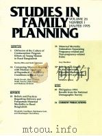STUDIES IN FAMILY PLANNING VOLUME 26 NUMBER 1 JAN/FEB 1995     PDF电子版封面     