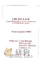 CHS 211 A & B WINTER QUARTER 1999     PDF电子版封面     