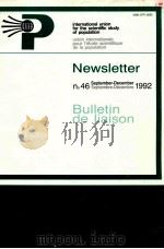 NEWSLETTER BULLETIN DE LIAISON N°46 SEPETMBER-DECEMBER 1992     PDF电子版封面     
