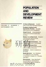 POPULATION AND DEVELOPMENT REVIEW VOLUME 17 NUMBER 3 SEPTEMBER 1991     PDF电子版封面     