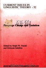 CURRENT ISSUES IN LINGUISTIC THEORY 52:LANGUAGE CHANGE AND VARIATION（1989 PDF版）