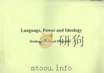 LANGUAGE POWER AND IDEOLOGY STUDIES IN POLITICAL DISCOURS（1989 PDF版）