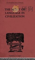 THE SPIRIT OF LANGUAGE IN CIVILIZATION（1932 PDF版）