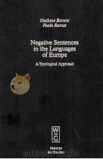 NEGATIVE SENTENCES IN THE LANGUAGE OF EUROPE A TYPOLOGICAL APPROACH（1996 PDF版）