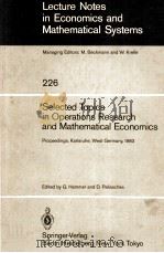 SELECTED TOPICS IN OPERATIONS RESEARCH AND MATHEMATICAL ECONOMICS（1984 PDF版）